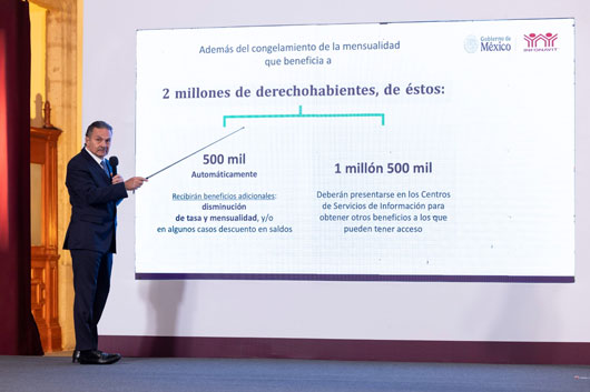 Director general del Infonavit anuncia congelamiento de saldo y mensualidades de 2 millones de créditos 
