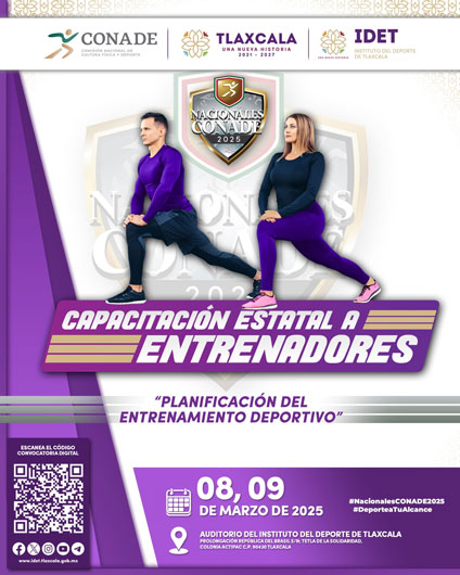 Ofrece IDET capacitación a entrenadores que asistan a nacionales CONADE 2025