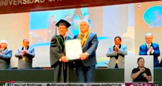 Recibió Rector de la UATx “Honoris Causa” por la Universidad Católica de Santa María Arequipa de Perú