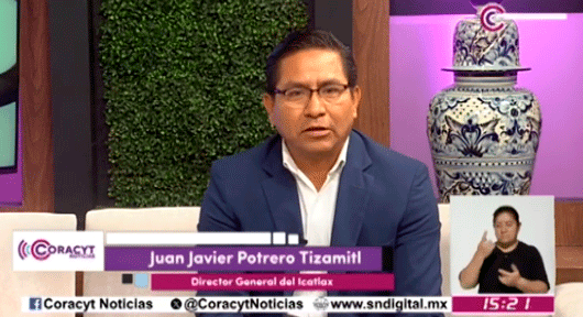 En el estudio de “Coracyt Noticias”, el director general del ICATLAX, Juan Javier Potrero Tizamitl