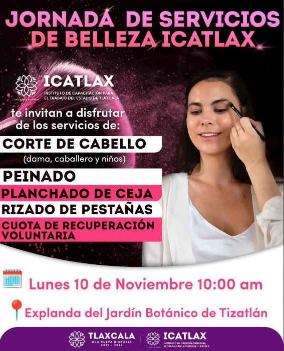 Invita Icatlax a la jornada de servicios de belleza en el jardín botánico de Tizatlán