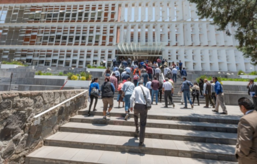 Cumplen brigadistas con protocolo para evacuación de Ciudad Judicial durante Simulacro de Sismo