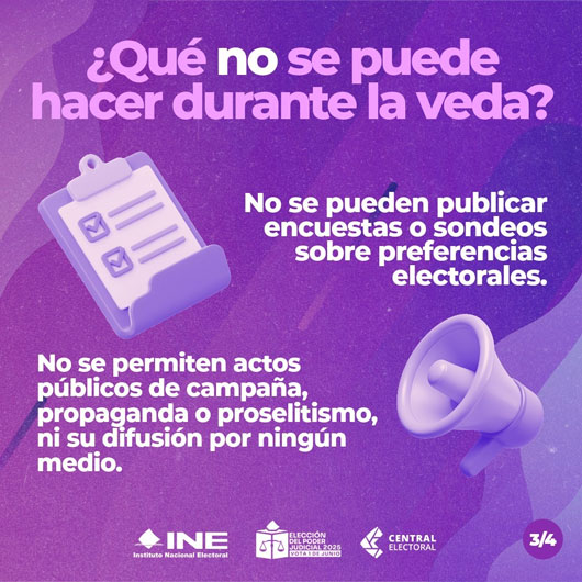 Inicia veda electoral de la elección extraordinaria del Poder Judicial de la Federación