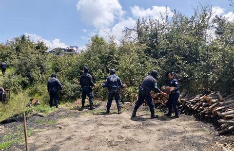 Policía Forestal de Puebla y de Montaña de Tlaxcala aseguran tres hornos clandestinos de madera