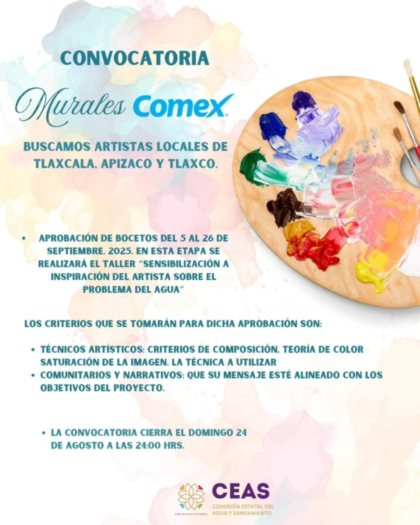 Amplían convocatoria “Murales del Agua” hasta el 24 de agosto 