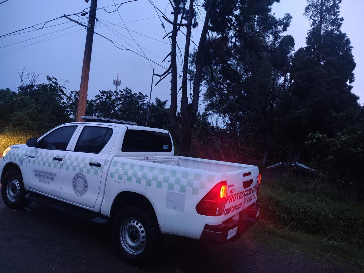 Reporte preeliminar de lluvias en Tlaxcala