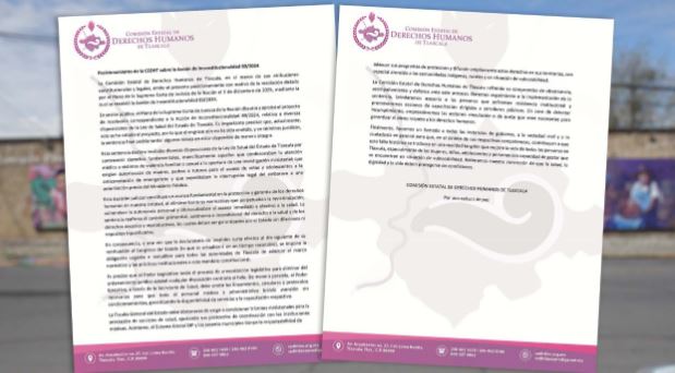 Posicionamiento de la CEDHT sobre la Acción de Inconstitucionalidad 89/2024