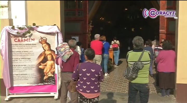 Celebran a la Virgen del Carmen en Chiautempan