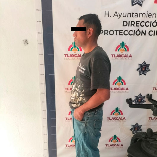 Policía Municipal de Tlaxcala detiene a sujeto por intento de robo en Tizatlán