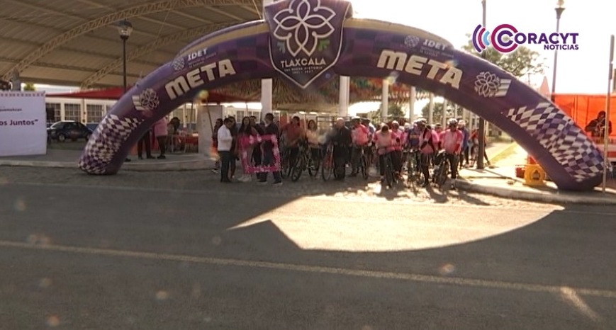 Ciclistas tlaxcaltecas concluyen rodadas por la prevención del cáncer de mama