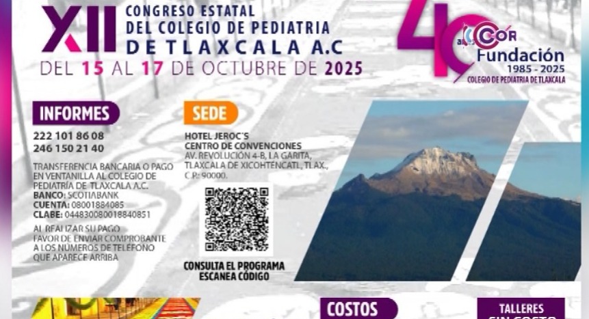 Promoverá Congreso Estatal de Pediatría atención integral a la infancia en Tlaxcala