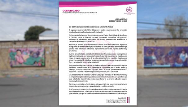 Dio CEDHT acompañamiento a estudiantes del Cobat 10 de Apizaco