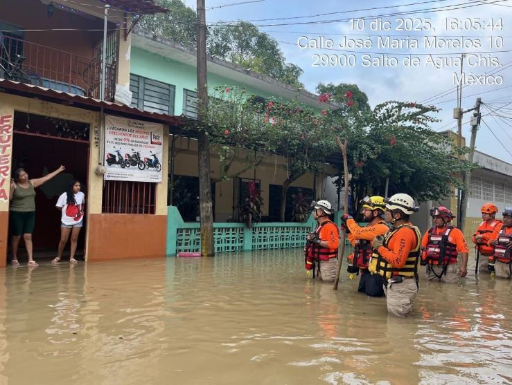 Se inundan 352 casas en Salto de Agua por desbordamiento del río Misoljá en Chiapas