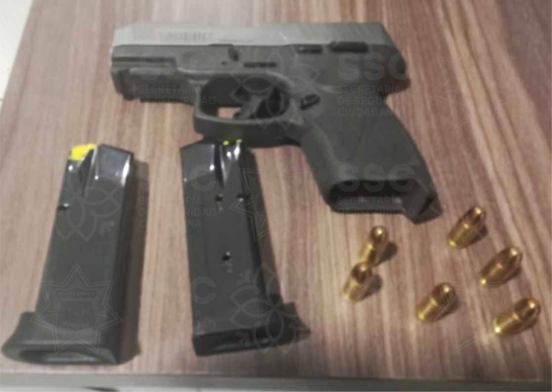 Asegura SSC a sujeto por portación ilegal de arma de fuego en Tepetitla