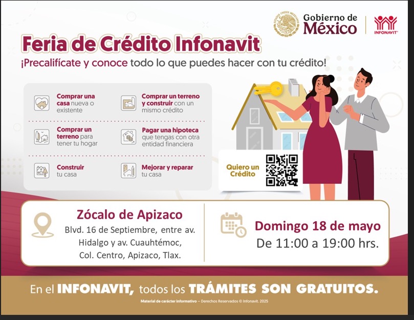 Infonavit realizará feria de atención en Apizaco