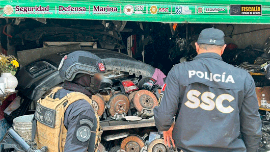 Decomisan más de 2 mil toneladas de autopartes en CDMX y Edomex