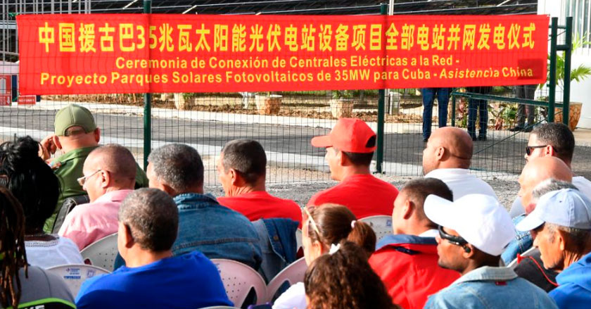 Inauguran en Cuba nuevo parque fotovoltaico con asistencia de China