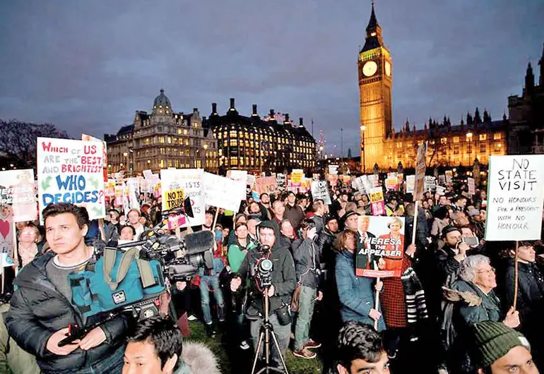 Se oponen a la visita de Trump en Gran Bretaña