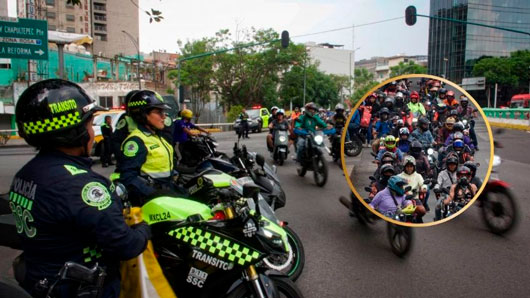 Mega rodada motociclista invade calles del Centro en la CDMX