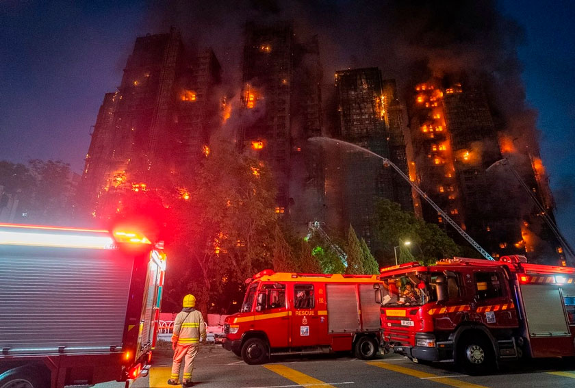 Suben a 36 los muertos por incendio en edificios residenciales de Hong Kong