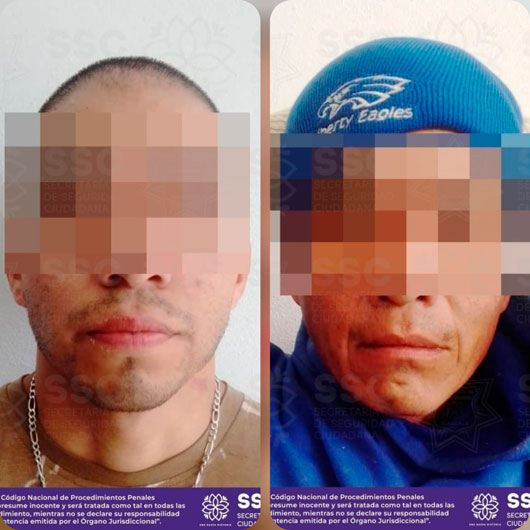 Asegura SSC a dos sujetos por robo a banco en Tlaxcala capital