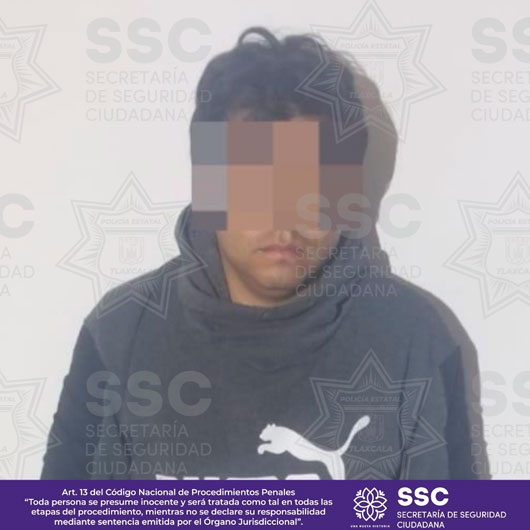 Asegura SSC a un sujeto por portación ilegal de arma de fuego en Tizatlán