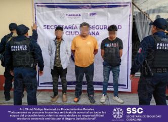 Detiene SSC A tres sujetos por robo a tienda de conveniencia