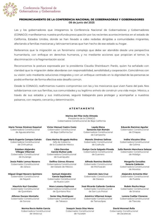 Respalda gobierno estatal postura de la presidenta Claudia Sheinbaum ante redadas en Estados Unidos
