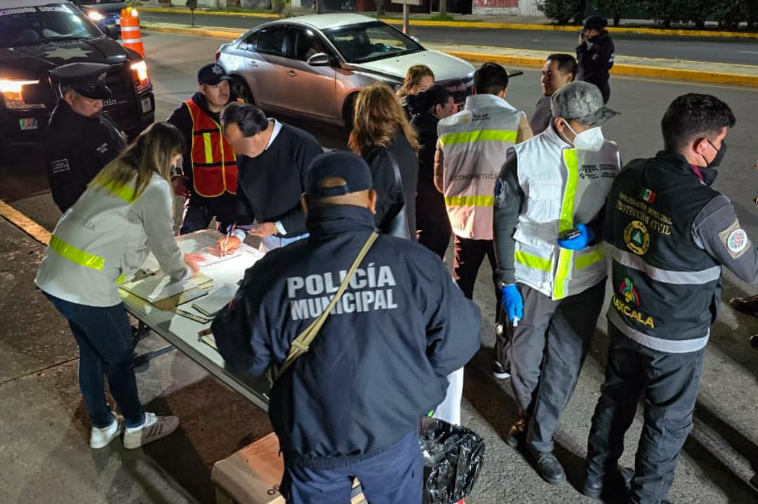 Refuerza Tlaxcala Capital acciones de prevención y seguridad vial con operativo de alcoholimetría