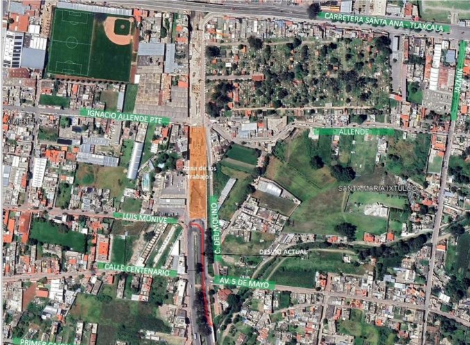 Anuncia Sict cierres temporales en el distribuidor vial Santa Ana por colocación de trabes 