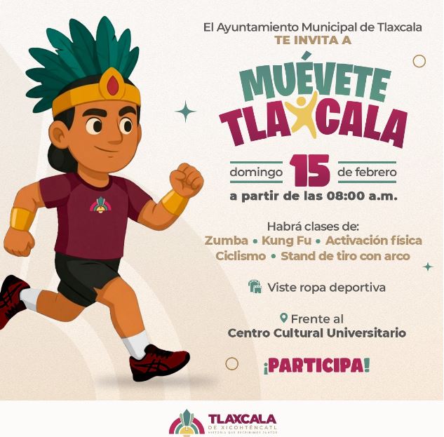 Invita alcalde Alfonso Sánchez García al circuito familiar “Muévete Tlaxcala” que iniciará el domingo 15 de febrero