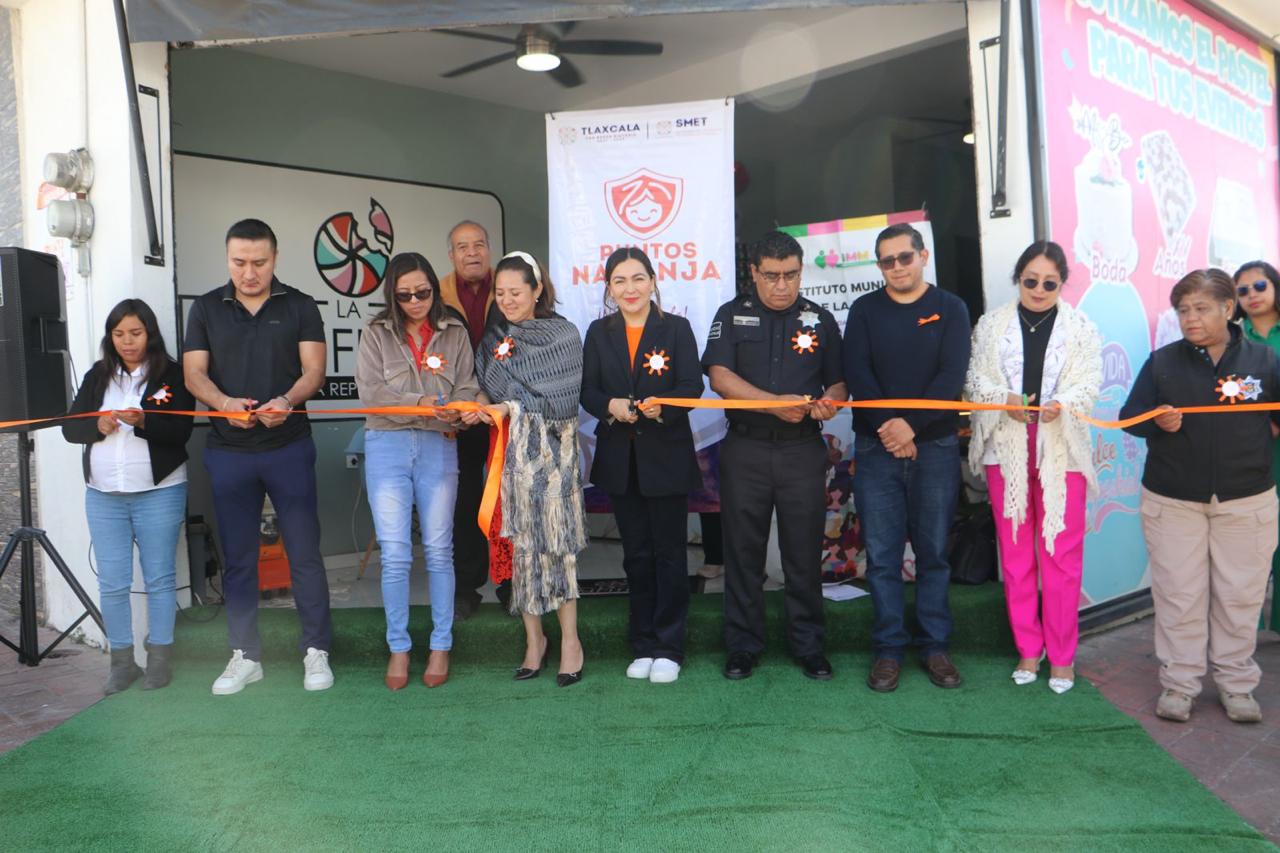 Secretaría de las Mujeres instala 10 puntos naranja en San Pablo del Monte