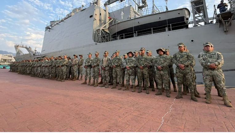 La presidenta Claudia Sheinbaum autoriza la salida de 120 elementos de la armada de México hacia el Caribe