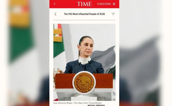 Sheinbaum entre las 100 personas más influyentes del 2026: revista TIME