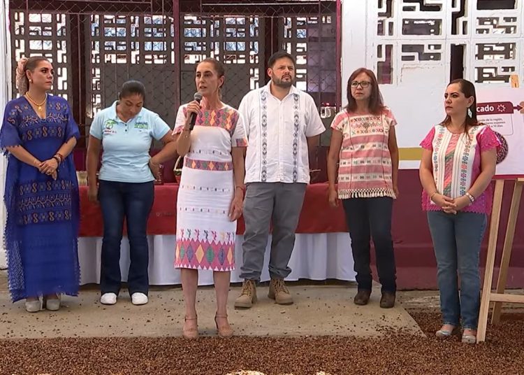 Claudia Sheinbaum presenta centro de acopio de Café y Maíz en Guerrero
