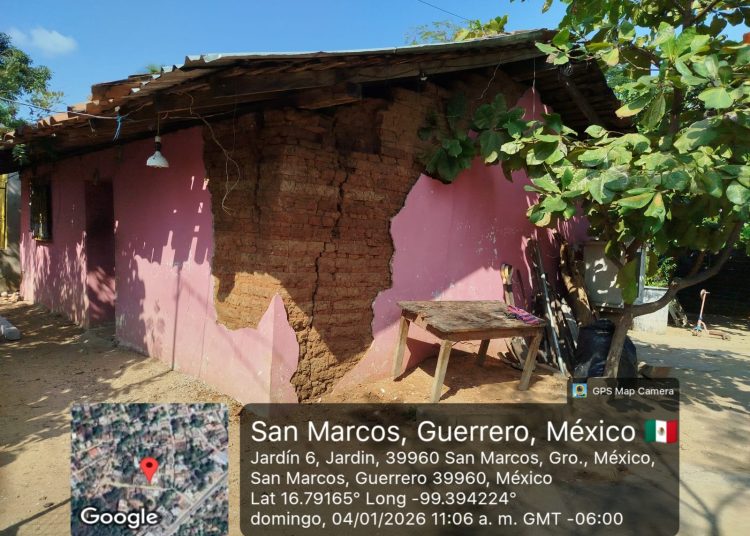 Guerrero reporta más de 3,500 inmuebles dañados tras sismo del 2 de enero