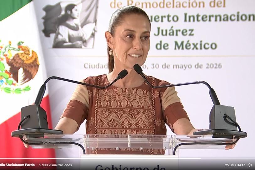 Presidenta Claudia Sheinbaum inauguró obras en el AICM 