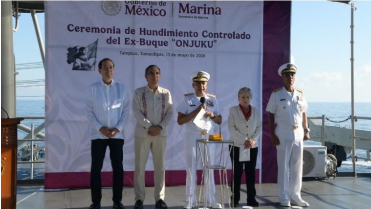 Marina contribuye a fortalecer el Sistema Arrecifal Artificial de Tamaulipas