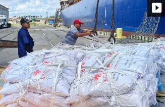Cuba recibe primer cargamento de 15 mil toneladas de arroz donado por China
