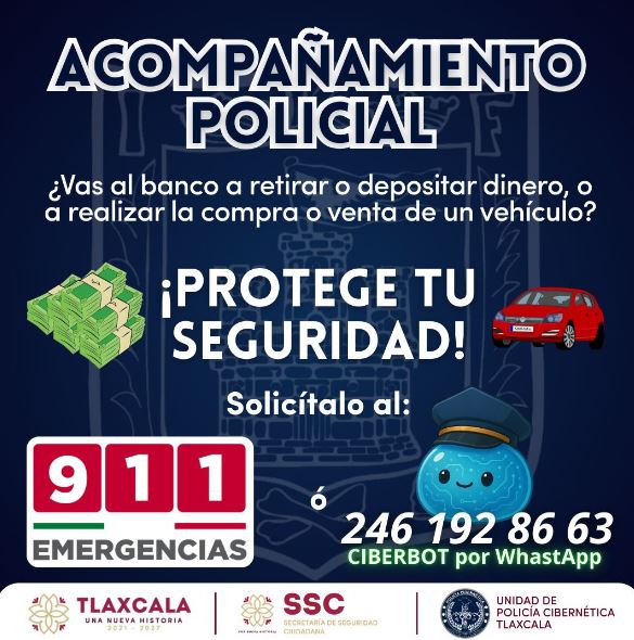 La Secretaría de Seguridad Ciudadana continúa brindando acompañamiento policial bancario y para compra y venta de vehículos